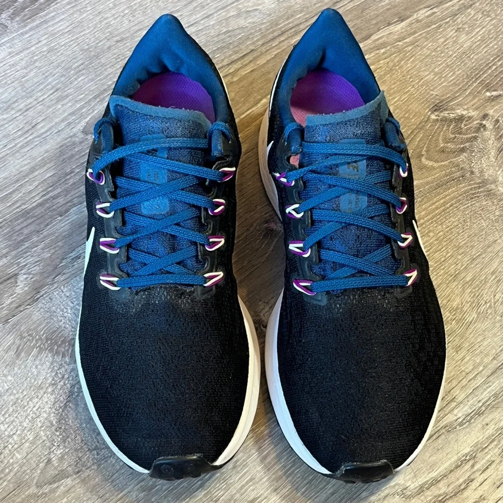 Nike Air Zoom Pegasus 36 Black Purple Blue Running Shoes AQ2210-012 Womens 9.5